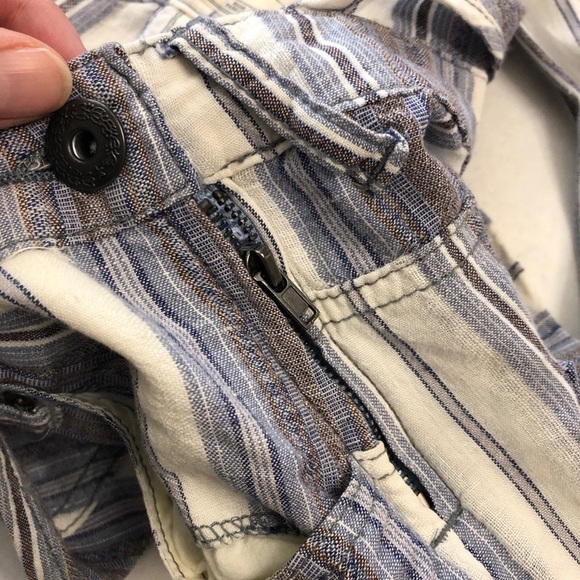 Free People Linen Striped Overall Shorts - Picture 9 of 11